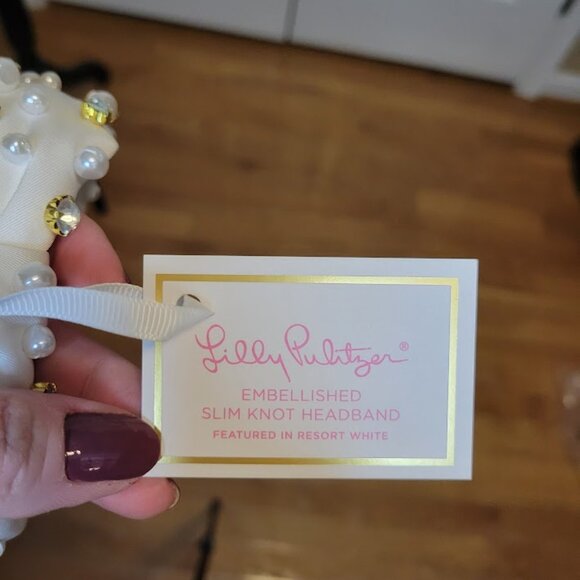 Lilly Pulitzer Embellished Slim Knot Headband in Resort White – NWT - Picture 3 of 4